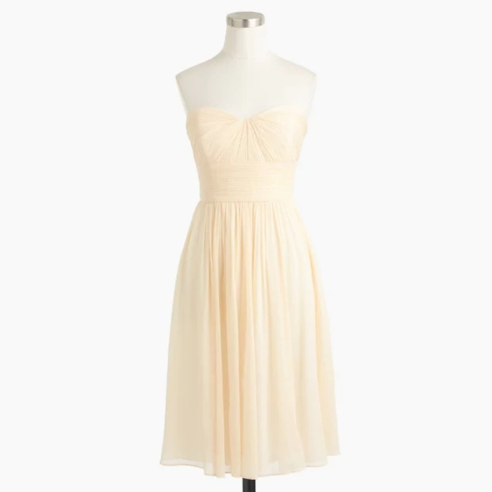 J. Crew Marbella strapless dress in silk chiffon
